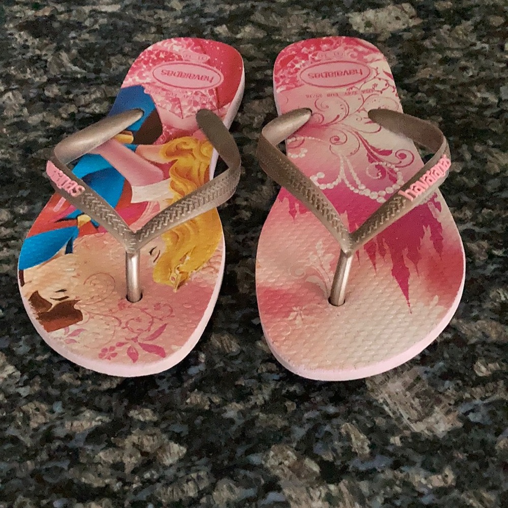 HAVAIANAS PRINCESS FLIP FLOPS SIZE 3/4